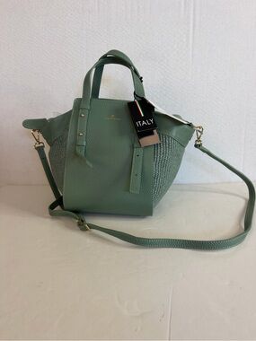 Chiara Ferretti Genuine Leather Black Weave Bag Made in Italy Florence